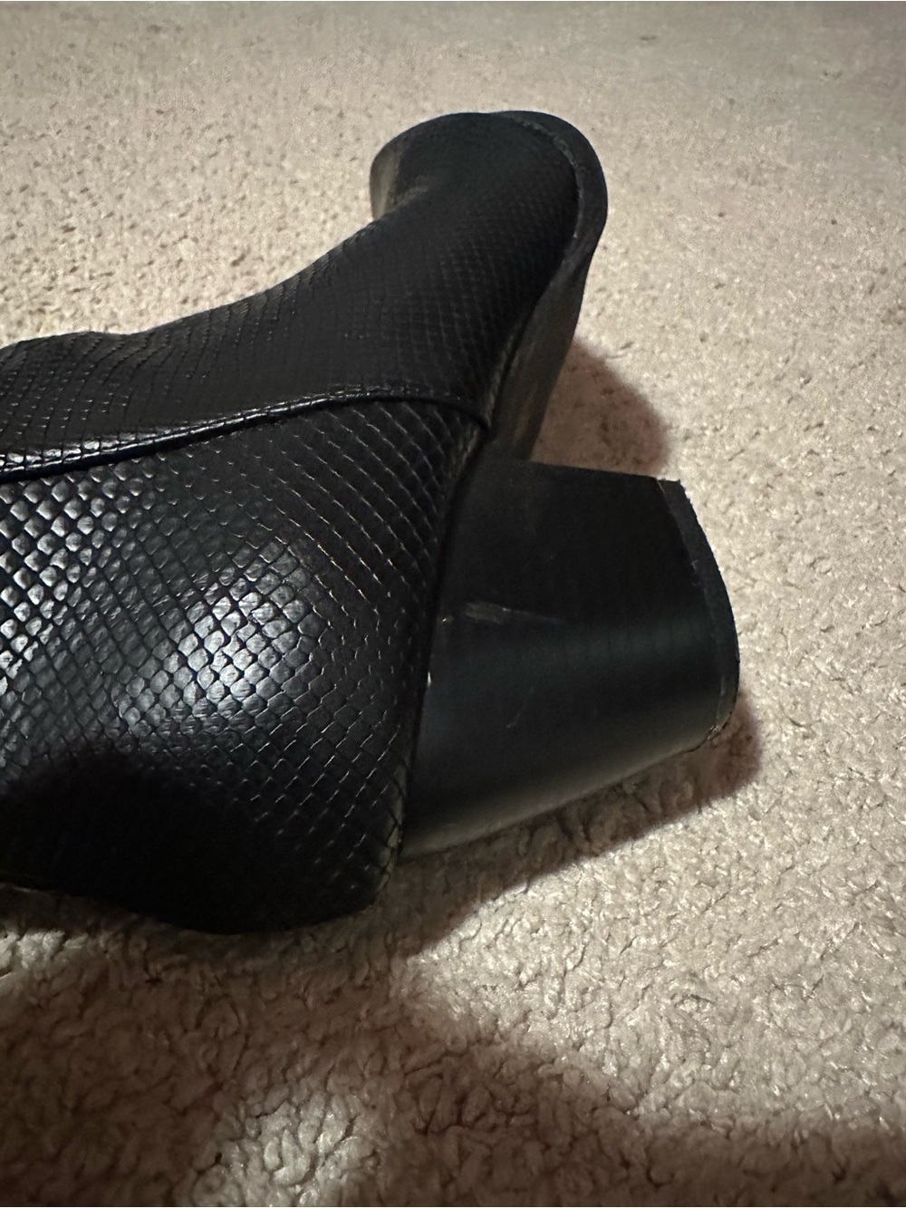 Lulus x Matisse Black Snake Embossed Pointed Toe Ankle Boots, Size 10 - Picture 7 of 10